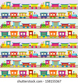 Cartoon toy train background for kids