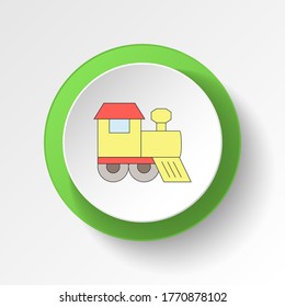 cartoon toy train colored button icon. Signs and symbols can be used for web, logo, mobile app, UI, UX