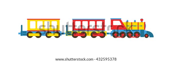 Cartoon Toy Train Colorful Blocks Isolated Stock Vector (Royalty Free ...