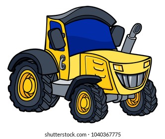 Cartoon tractor farm vehicle illustration