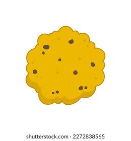 A cartoon traditional cookie with a chocolate. Vector illustration isolated on white background