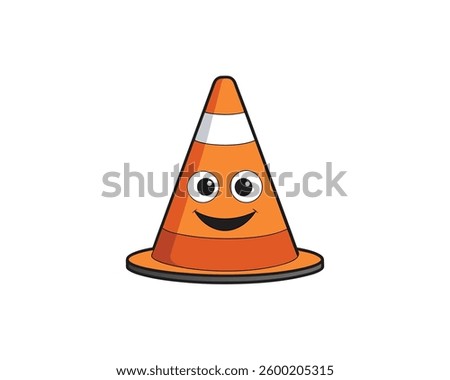 Cartoon Traffic Cone with a Happy Expression