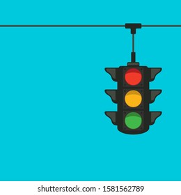 Cartoon Traffic Light Banner. Simple vector modern design illustration.