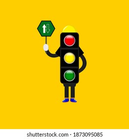 Cartoon Ampeldesign. Vektorgrafik.