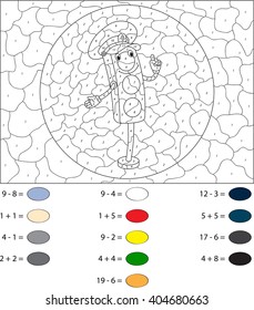 Cartoon Traffic Light Color By Number Stock Vector (royalty Free 