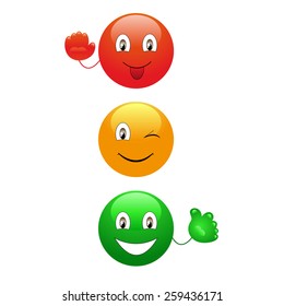 Cartoon traffic lights