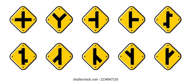 cartoon traffic sign icon collection