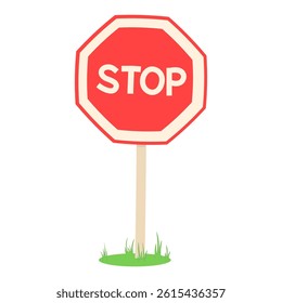 cartoon traffic sign. Stop, caution, warning symbol.