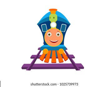 Cartoon Train Front Pose Expression Vector