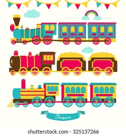 Cartoon Train Vector Design Illustration