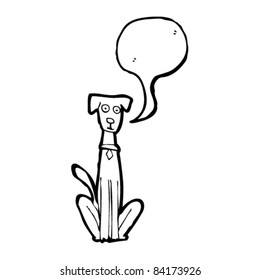 cartoon trained dog with speech bubble