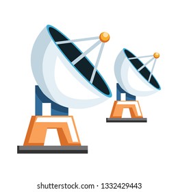 Cartoon transmitter receiver vector illustration on white background.