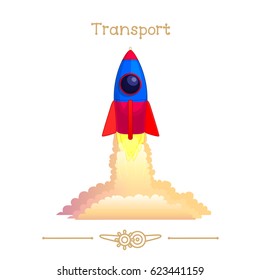cartoon transport: Rocket ship start