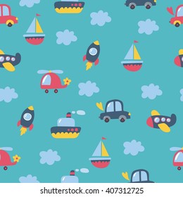 Cartoon transport vector print