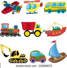 Cartoon transport. Vector set