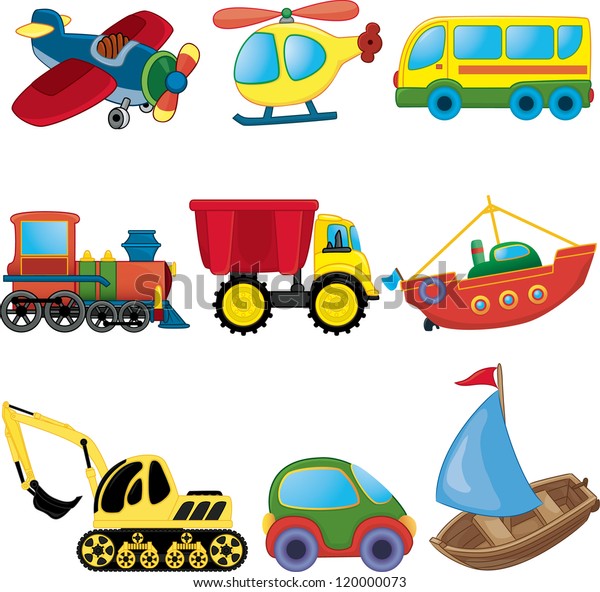 Cartoon Transport Vector Set Stock Vector (Royalty Free) 120000073