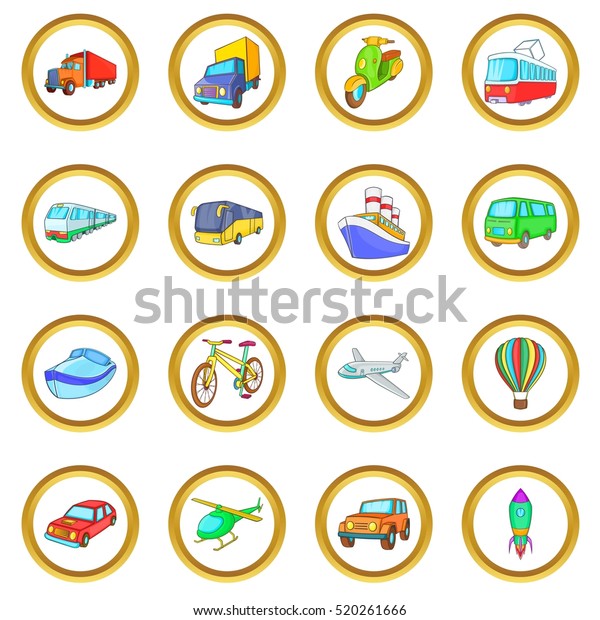 Cartoon transport vector set in cartoon style\
isolated on white\
background