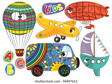 Cartoon transportation for children