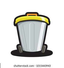 Cartoon trash bin
