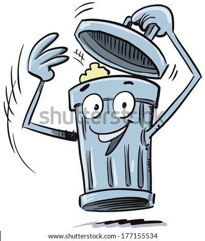 Cartoon Trash Can Stock Vector (Royalty Free) 177155534 - Shutterstock