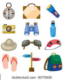 Cartoon travel icons set
