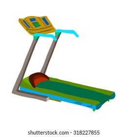 Cartoon treadmill flat icon. The vector illustration for ui, web games, tablets, wallpapers, and patterns.