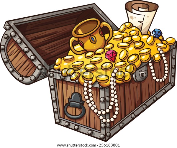 Cartoon Treasure Chest Vector Clip Art Stock Vector (Royalty Free ...