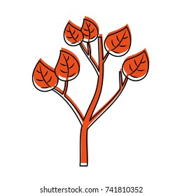 cartoon tree berries on branch natural