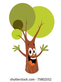 Cartoon Tree Character Stock Vector (Royalty Free) 75802552 | Shutterstock