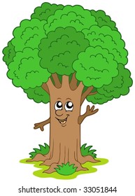 Cartoon tree character - vector illustration.