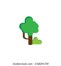 Cartoon tree color illustration of vector design