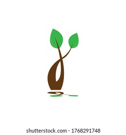Cartoon tree color illustration of vector design
