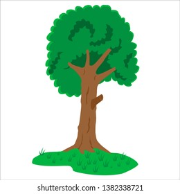 cartoon tree with a green crown.