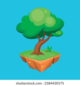 Cartoon Tree Illustration, simple 3d style tree design