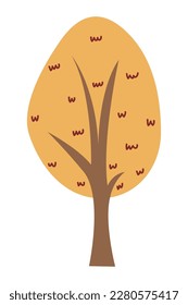 Cartoon-Baumillustration. Vektorgrafik von Herbstbäumen auf weißem Hintergrund.