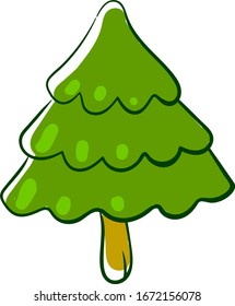 Cartoon tree, illustration, vector on white background.