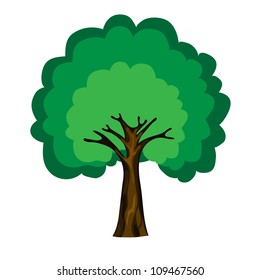 Cartoon Tree Isolated On White Background Stock Vector (Royalty Free ...