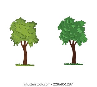 Cartoon tree isolated on a white background. Simple modern style. Flat style vector illustration.
