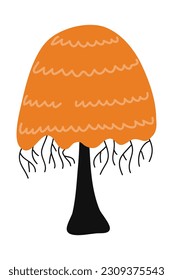 Árbol de dibujos aislados en un fondo blanco. Un estilo sencillo y moderno. Plantas, bosque, ilustración plana vectorial. verano, árboles primaverales.