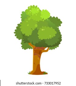 Cartoon tree isolated on white background