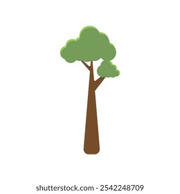 Ilustração de modelo de ícone de vetor de logotipo de árvore de desenhos animados
