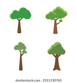 Cartoon Tree  Logo Vector Icon Template Illustration