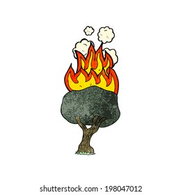 Karikaturbaum auf Feuer