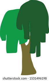 cartoon tree on white background 