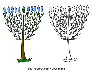 cartoon tree on a white background vector