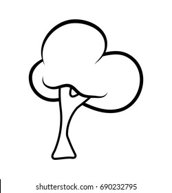 cartoon tree  outline vector symbol icon design. Beautiful illustration isolated on white background