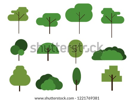 cartoon tree season isolate with flat design