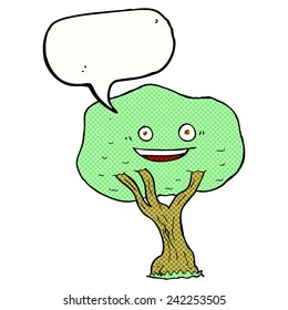 cartoon tree with speech bubble