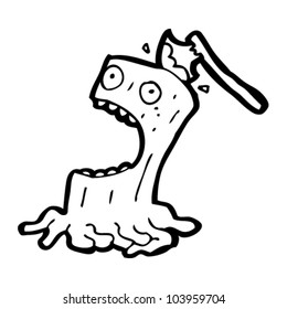 cartoon tree stump character
