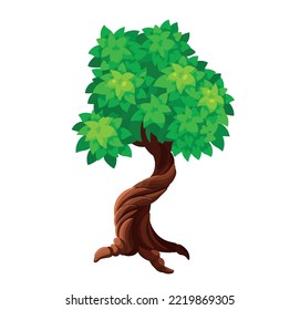 Árbol de dibujos animados. Estilo de caricatura. Ilustración del vector